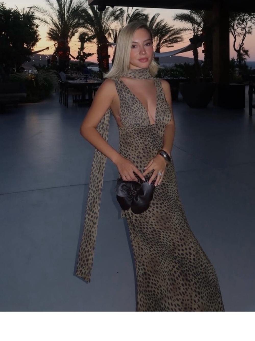 Zara Olive Green Leopard Print Maxi Dress